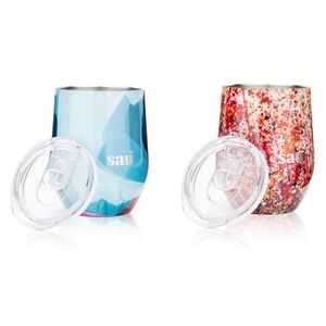 Lot of 2 x 355ml Stainless Steel Vacuum Insulated Wine Tumblers